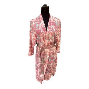 Sissel Edelbo Anthropologie  SILK Kimono Robe Gown Sari Fabric M/L